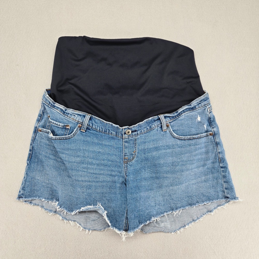 Abercrombie &‎ Fitch Maternity The Dad Short Cutoff Distressed Jean Shorts 14 32